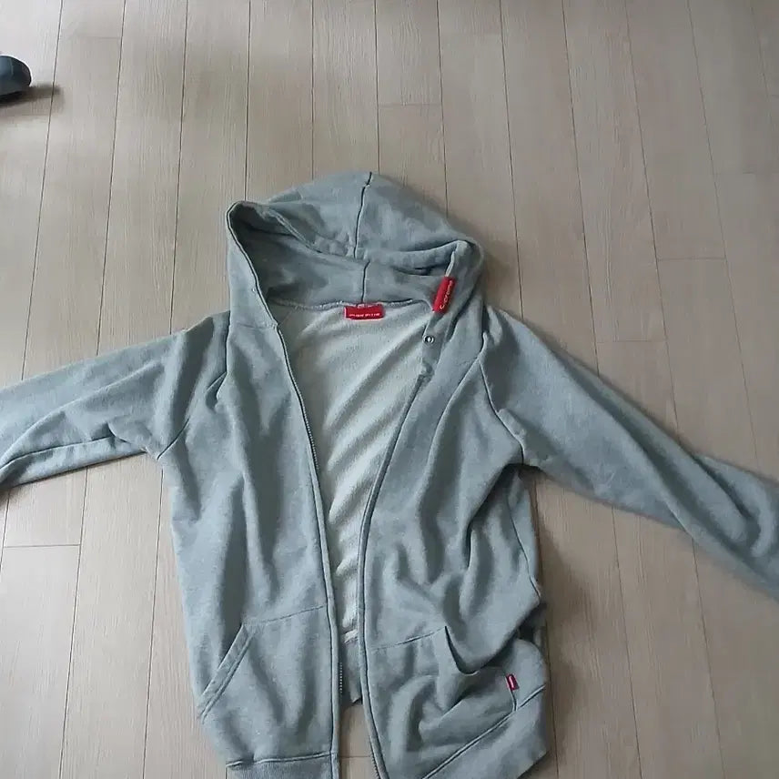 [BUNJANG] Supreme Hooded Zip-Up Gray / 슈프림 후드 집업 그레이