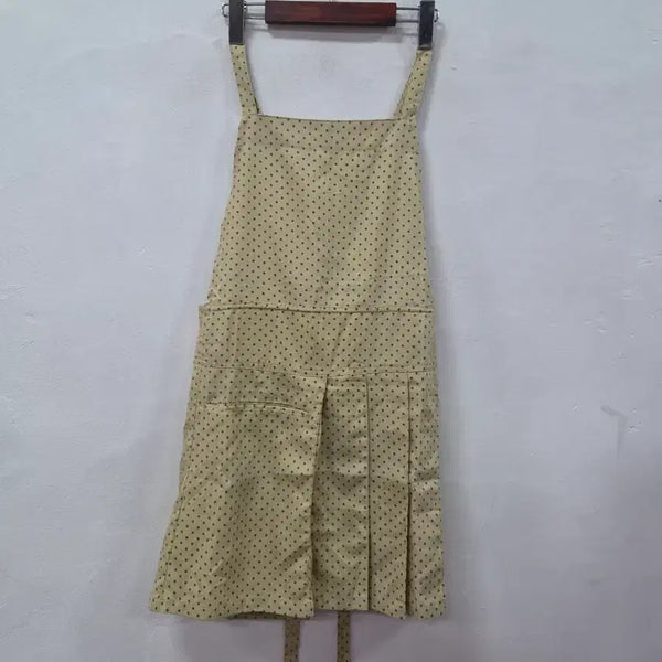 [BUNJANG] Polka Dot Apron Beige / 땡땡이 앞치마 베이지