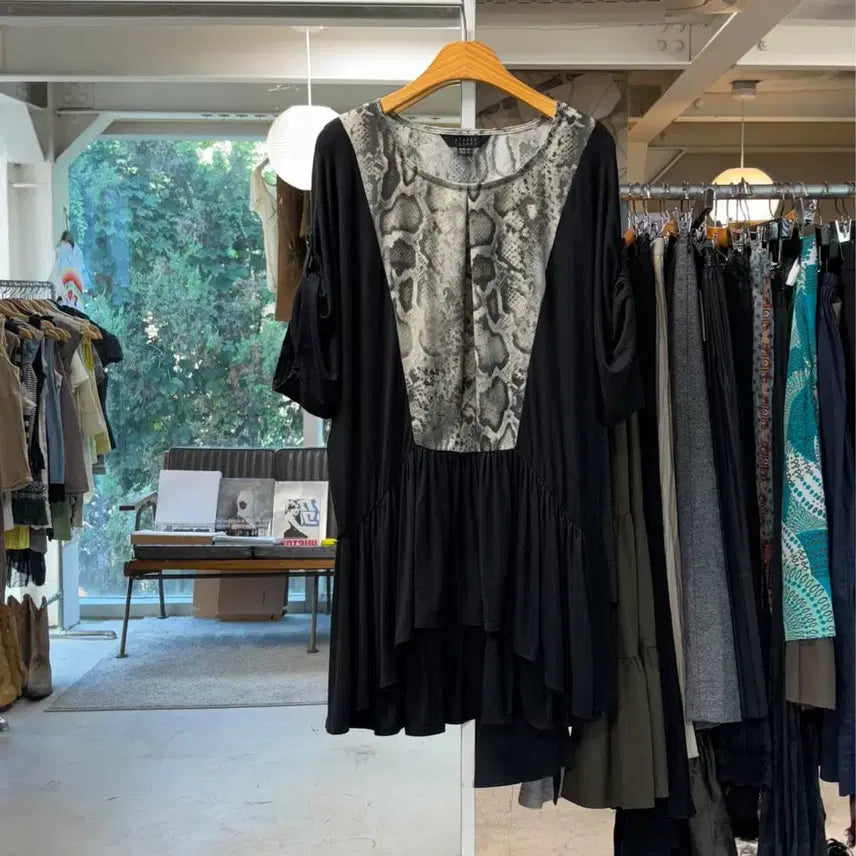 [BUNJANG] Atro Tayama Python Layered Dress / 아츠로 타야마 파이톤 레이어드 원피스