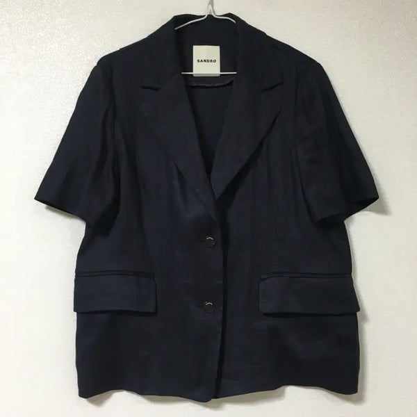 [BUNJANG] Sandro Tailored Linen Short-Sleeve Jacket / SANDRO 산드로 테일러드 린넨 반팔 자켓