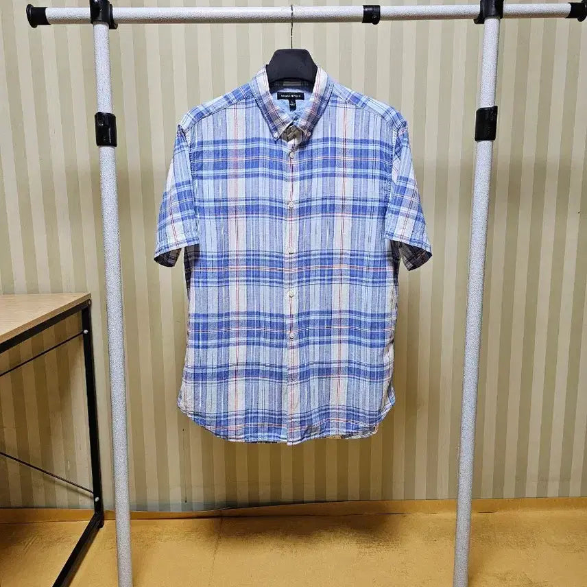 [BUNJANG] Banana Republic Linen Blend Multi Check Shirt / 바나나리퍼블릭 셔츠 린넨 L