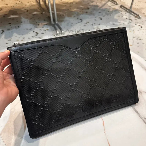 [BUNJANG] Gucci Embossed Clutch Black / 구찌 엠보 클러치 블랙