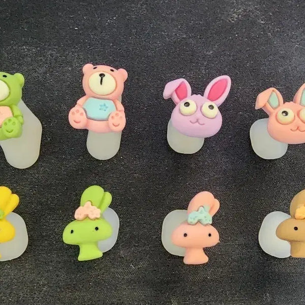 [BUNJANG] Cute Animal & Mushroom Toe Separators for Manicure & Pedicure / 네일 패디 토우세퍼레이터 귀여운 곰돌이 토끼 버섯 모양 네일