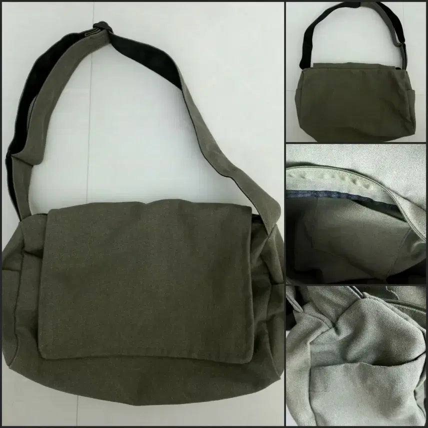 [BUNJANG] Khaki Canvas Bag / 카키색 캔버스백