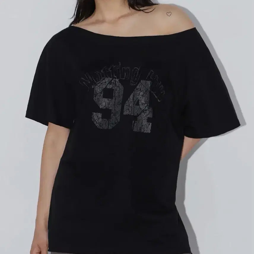 [BUNJANG] Chics Notting Hill One Shoulder T-Shirt Black / 칙스 노팅힐 원숄더 반팔티셔츠 블랙