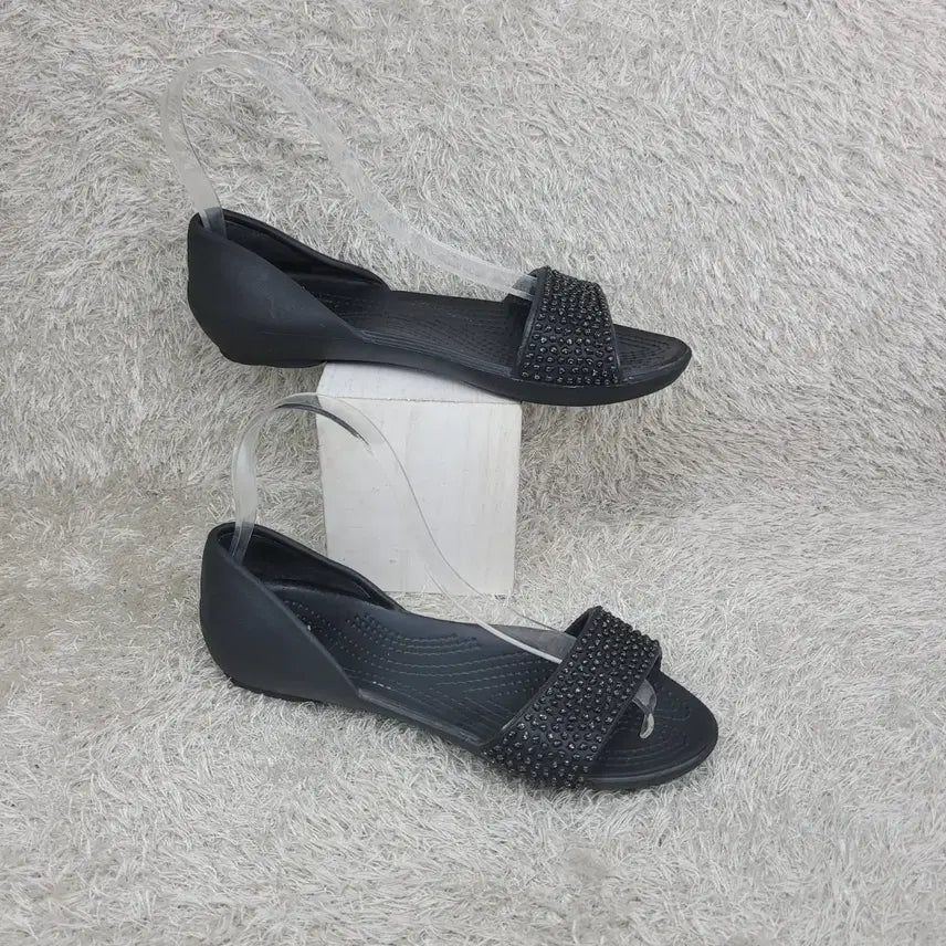 [BUNJANG] Crocs Lina Embellished Dorsay Flat Shoes Size 7 (US) / 구제짱짱맨 W7/240 크록스 리나 엠벨리쉬드 도르세이 플랫