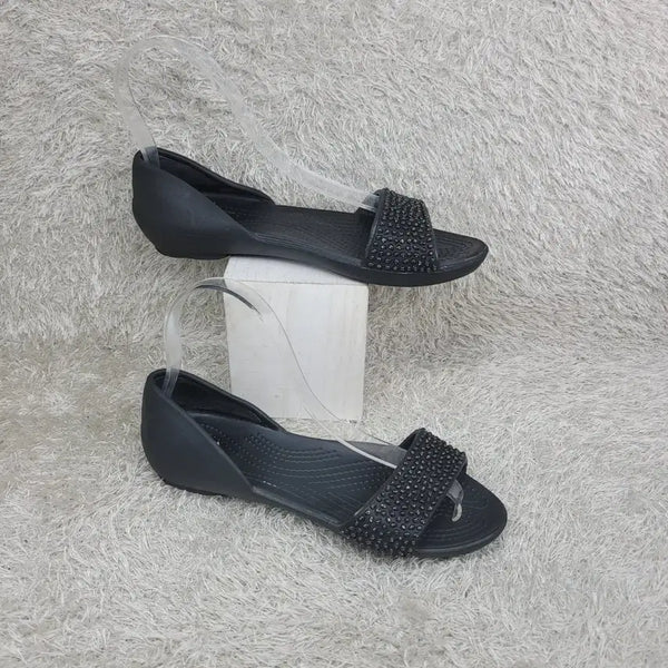 [BUNJANG] Crocs Lina Embellished Dorsay Flat Shoes Size 7 (US) / 구제짱짱맨 W7/240 크록스 리나 엠벨리쉬드 도르세이 플랫