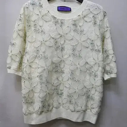 [BUNJANG] Anna Sui Sequin Lace Knit Top / 안나수이 시퀸 레이스 니트 100(77)