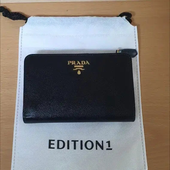 [BUNJANG] Prada Saffiano Wallet Black / 프라다 사피아노 반지갑/지갑 블랙 정품A급(감정O)