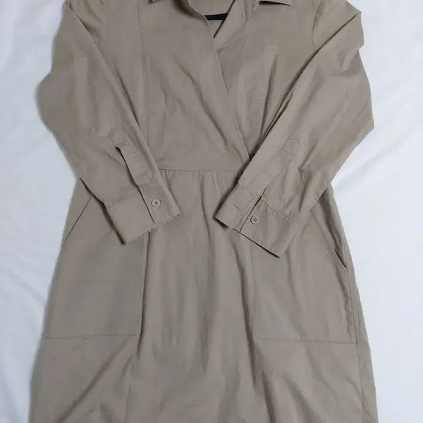 [BUNJANG] Theory Long Sleeve Beige Dress / 띠어리 긴팔원피스 55 베이지원피스
