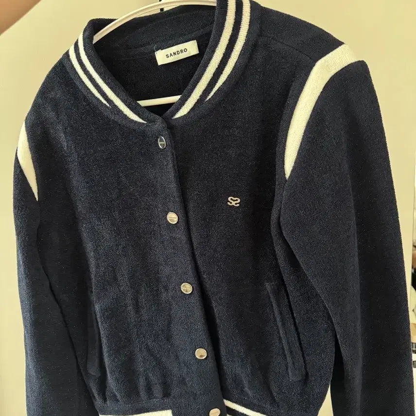 [BUNJANG] Sandro Cropped Varsity Jacket / 산드로 크롭 바시티 자켓