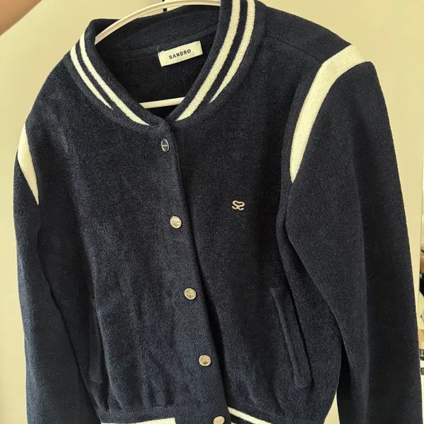 [BUNJANG] Sandro Cropped Varsity Jacket / 산드로 크롭 바시티 자켓