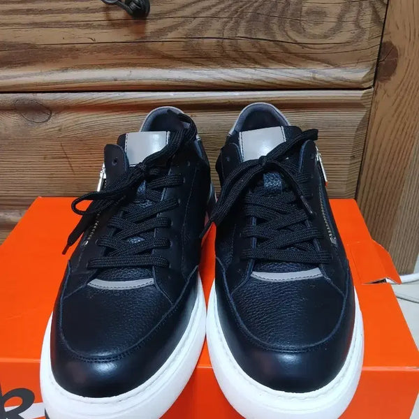 [BUNJANG] Tandy Men's Black Cowhide Sneakers (250mm) / 탠디 남성  블랙 소가죽 스니커즈 (250mm)