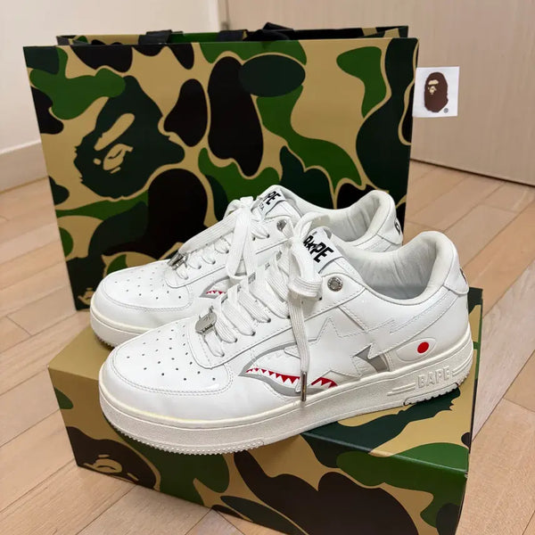 [BUNJANG] BAPE Star Shark White Sneakers / 베이프 스타 샤크 화이트