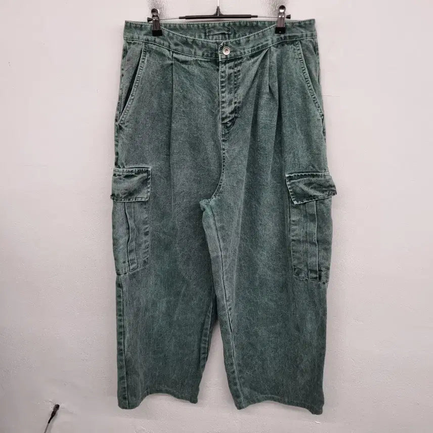 [BUNJANG] HIRISK 32 inch Washed Denim Cargo Pants / [32 inch] HIRISK 워싱 데님 카고 팬츠 청바지