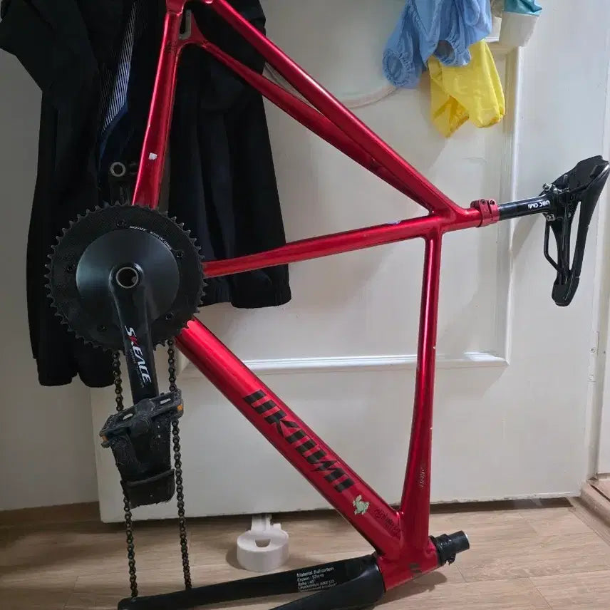[BUNJANG] Spectrum Red Bicycle Frame with Signed Autograph / 스펙트럼 반차