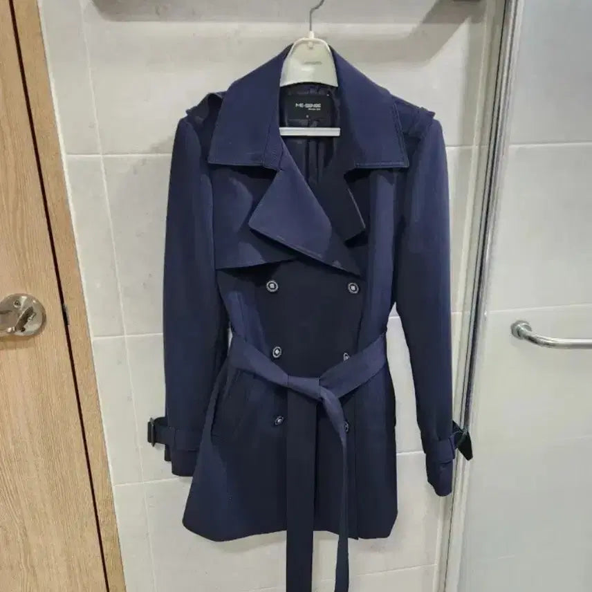 [BUNJANG] Miseenscene Women's Navy Trench Coat Size 85 / (85사이즈)미센스 여자 네이비색 트렌치코트