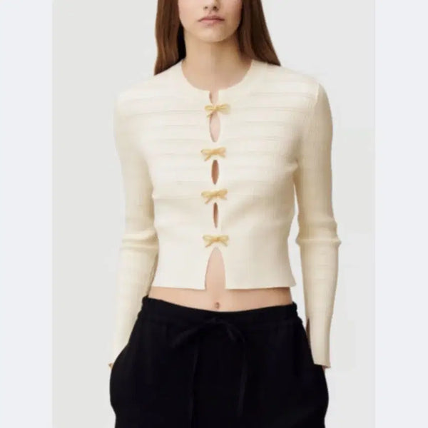 [BUNJANG] Claudie Pierlot Ribbon Knit Ivory / (새상품급/품절/손연재착용) 끌로디피에로 리본 니트 아이보리