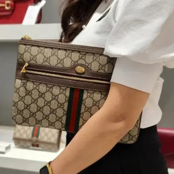[BUNJANG] Gucci Ophidia 2-Zipper Clutch Bag / 구찌 오피디아 클러치/클러치백 새상품급 정품(감정O)