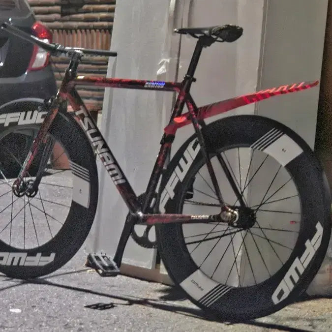 [BUNJANG] Tsunami Blazered Red Wheelset / 쓰나미 블꽃레드 판/대