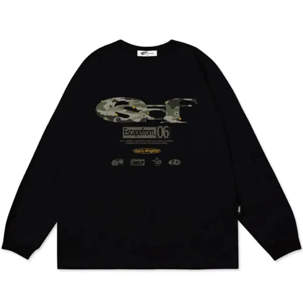 [BUNJANG] Escapefrom Long Sleeve Military Black / 이스케이프프롬 롱슬리브 밀리터리 블랙