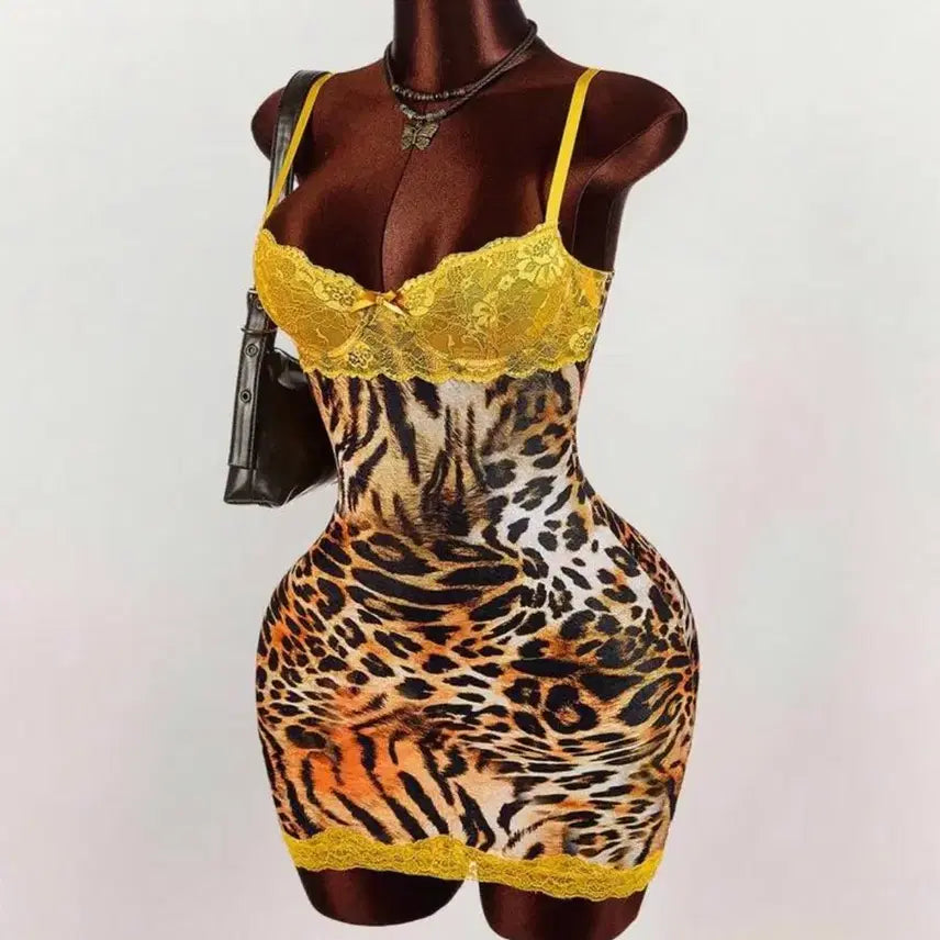 [BUNJANG] Leopard Print Sexy Dress / 레오파드 섹시원피스
