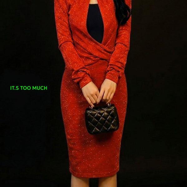 [BUNJANG] Women's Puff Sleeve Knit Long Dress / Q1910 여성미니원피스 여성롱원피스 반팔원피스 퍼프원피스 빈티지샵 여자니트원피스