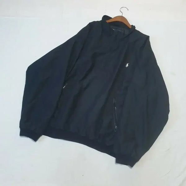 [BUNJANG] Polo Ralph Lauren Black Half-Zip Windbreaker Jacket / 폴로 블랙 반집업 바람막이