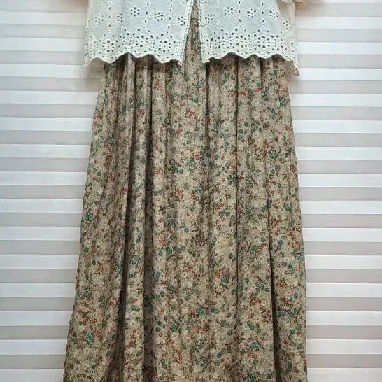 [BUNJANG] Thin Cotton Blouse & Strap Dress Set / 얇은 면블라우스 & 끈원피스