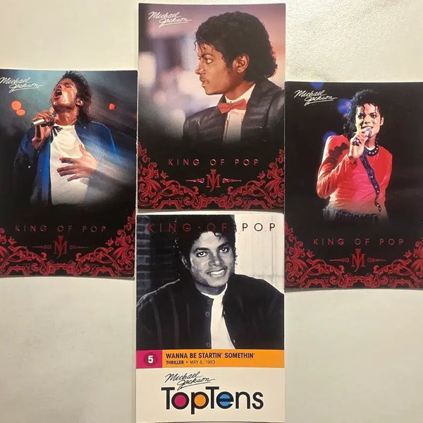 [BUNJANG] Michael Jackson Panini Trading Cards (Set of 4) / 마이클 잭슨 4종 Michael Jackson 마이클잭슨 Panini 포토카드 트레이딩 카드