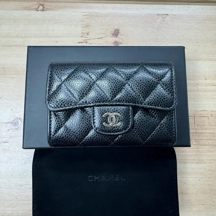 [BUNJANG] Chanel Caviar WOC Card Holder Silver Hardware / 샤넬 캐비어 카드지갑 은장 woc