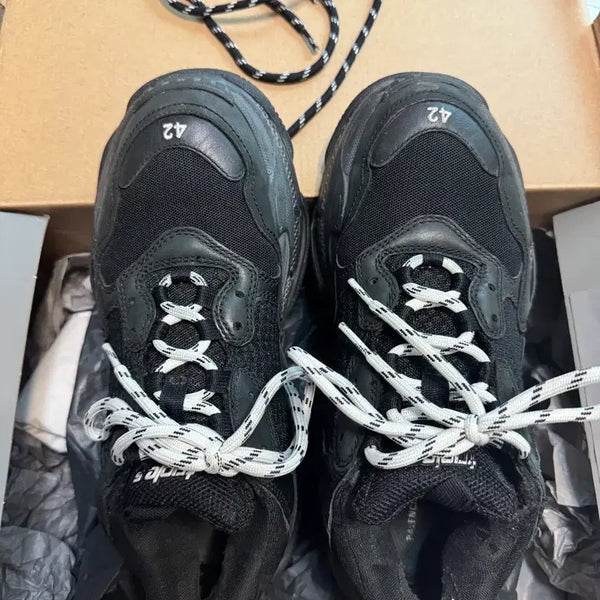 [BUNJANG] Balenciaga Triple S Black Sneakers / [42] 발렌시아가 트리플s 블랙