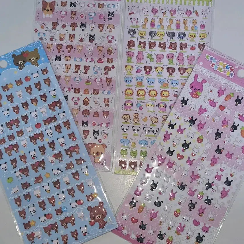 [BUNJANG] Animal 3D Stickers Set / 동물 폭신 입체 스티커 4장 일괄