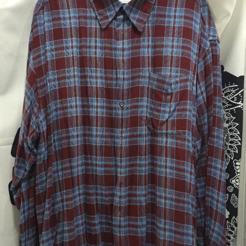 [BUNJANG] WAVINESS Origami Check Shirt Blue Size 2 / 웨이비니스 오리가미 체크셔츠 블루 2사이즈