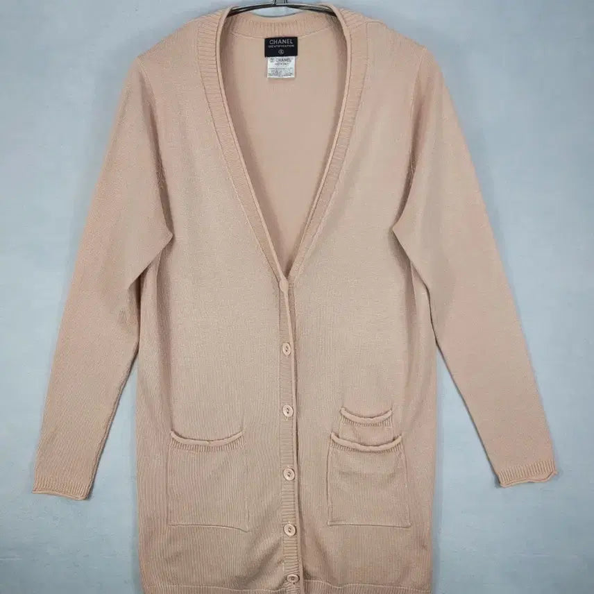 [BUNJANG] Chanel Identification Cardigan Beige / 샤넬 아이덴티티케이션 가디건