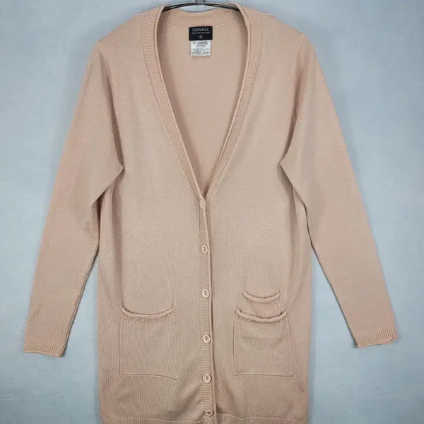 [BUNJANG] Chanel Identification Cardigan Beige / 샤넬 아이덴티티케이션 가디건