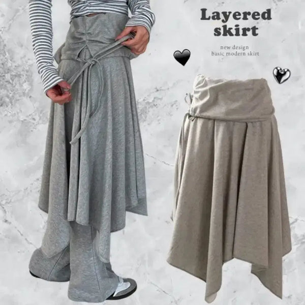 [BUNJANG] Unbalanced Midi Long Skirt / 언밸런스 미디 롱스커트