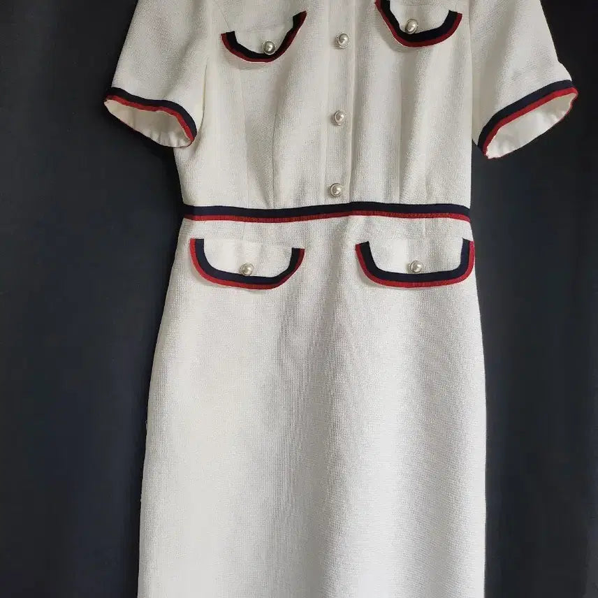[BUNJANG] LYNN White Tweed Dress Size 55 / 상탄기념으로 오늘만 대박할인가(박음질도 안뜯은 새상품/무료배송) LYNN 화이트 트위드 포인트 원피스 55사이즈