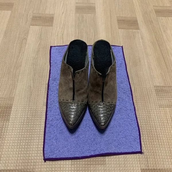 [BUNJANG] Platform Suede Mule Heels (225) / 가보시 스웨이드 뮬 힐 225