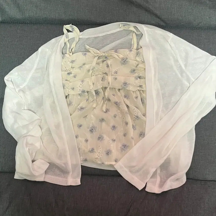 [BUNJANG] Cropped Sleeveless Cardigan Set / 나시 가디건 세트