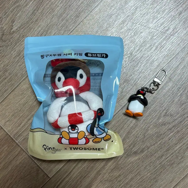 [BUNJANG] Pingu Twosome Place Figure Keychain Set / 핑구 투썸 키링 튜브 아박 피규어