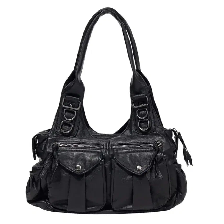 [BUNJANG] Fancy Club Ranma Hobo Bag Black Shoulder Bag / 팬시클럽 랜마 호보백 블랙 숄더백 보부상 여성 가방