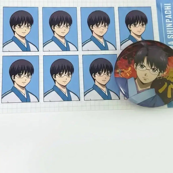 [BUNJANG] Gintama Shimura Shinpachi Bundle Set Special Edition Photo Set & Can Badge / 일괄) 은혼 팝업 신파치 증사 증명사진 특전 5만원 캔뱃지