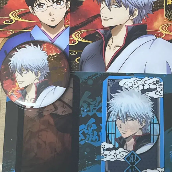 [BUNJANG] Gintama Gintoki Lenticular Badge Set / 미개봉) 은혼 긴토키 특전 코스터 2만원 렌티큘러 뱃지 캔뱃지