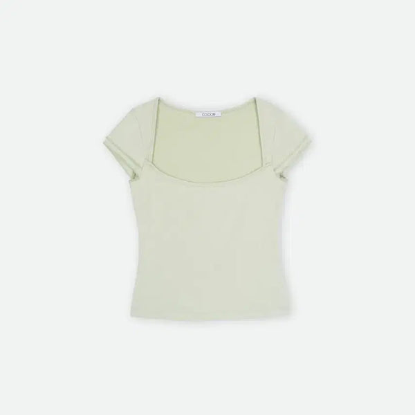 [BUNJANG] Colosynth Leaf Square T-Shirt - Honeydew Green / 콜로신스 리프 스퀘어 티셔츠 LEAF SQUARE T-SHIRT