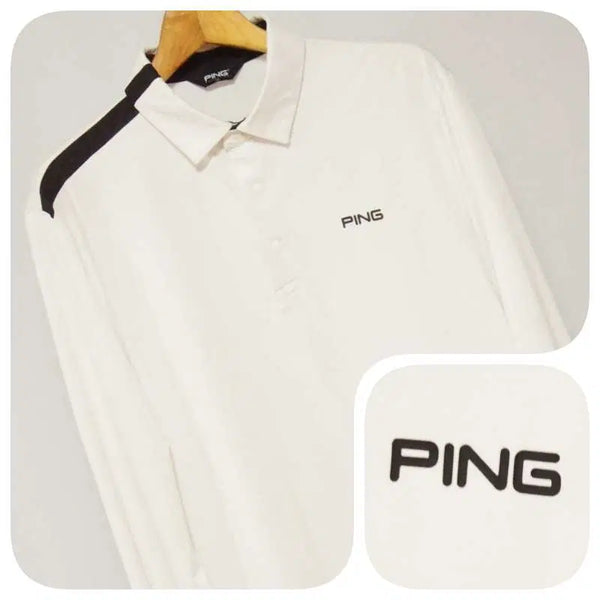 [BUNJANG] Ping Men's White Functional Golf PK T-Shirt (Size 105) / ping 핑 화이트 기능성 골프 PK티셔츠 남성105
