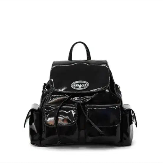 [BUNJANG] Kelly's Croffle Backpack Black Patent / 켈리즈 크로플 백팩 검정 유광