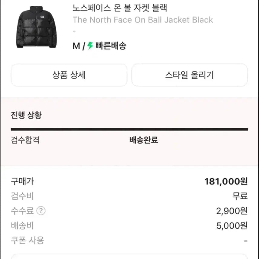 [BUNJANG] The North Face 700 Nupste Jacket Black (M, 100-105) / (크림구매)노스페이스 700 눕시 (M,100-105)