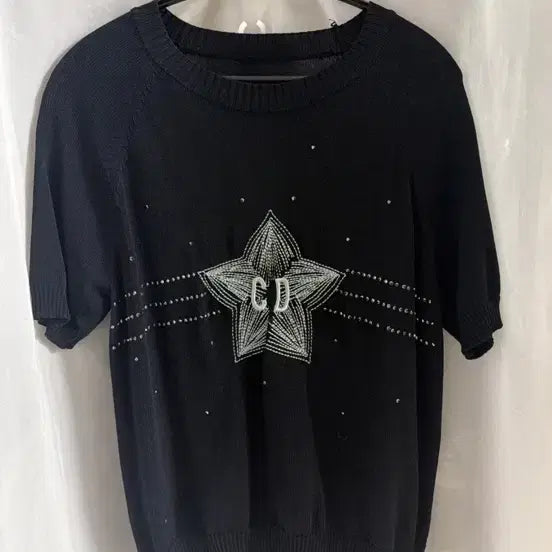 [BUNJANG] Imported Clothing Star Embroidered Knit T-Shirt / 수입의류 별 자수 니트티