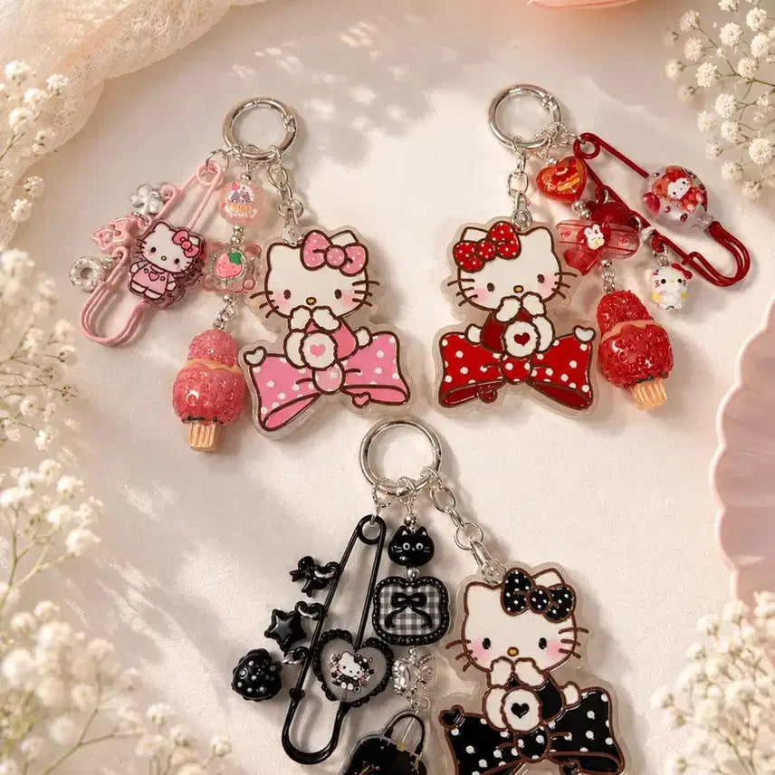 [BUNJANG] Hello Kitty Large Jade Acrylic Bead Keyring / 키티 대왕 옥 아크릴 비즈 키링(개당가격)